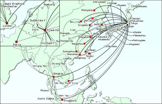 All Nippon Airways Routemap Jan 2008