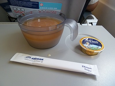 Aegean Airlines inflight meals LCA-ATH Aug 2012