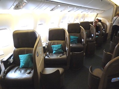 Air New Zealand Premier Business Class Cabin on a Boeing 777 Jun 2011