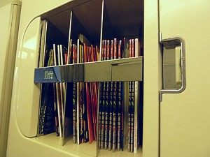 Air New Zealand Welcome Magazine Rack on a Boeing 777 in Business Class, Jun 2011