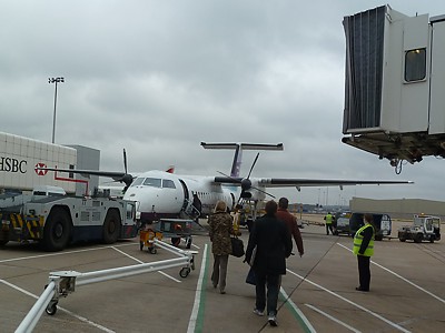 Air Southwest Dash 8 at Gatwick Jan 2011