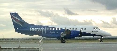 Eastern Airways BAe Jetstream 41 at Newquay Jan 2011