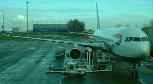 BA 767 on the stand at Prague (in replacement of an A320) Nov 2002