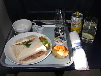 BA lunch DUS to LHR Jan 2006