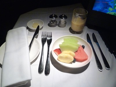 British Airways First Class Food ORD-LHR Nov 2011