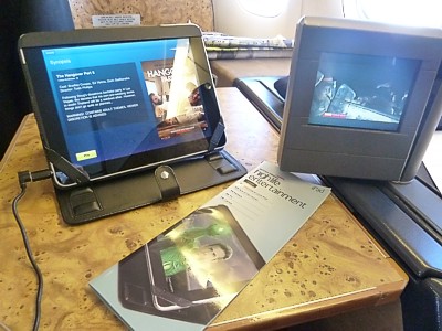 British Airways iPad IFE, beside the old screen Nov 2011