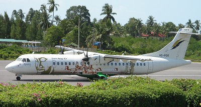 ATR72 at Koh Samui still in Siem Reap Airways livery USM Oct 2004