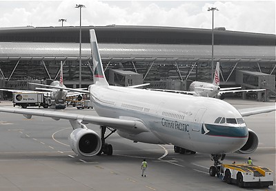 Cathay Pacific Airbus A330 at Hong Kong Jan 2011