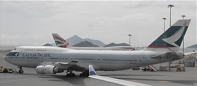 Cathay Pacific Boeing 747-400 at Hong Kong Jan 2011