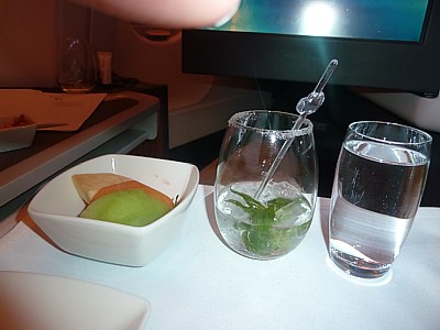 Cathay Pacific Inflight Meal Business Class SYD HKG Sept 2015