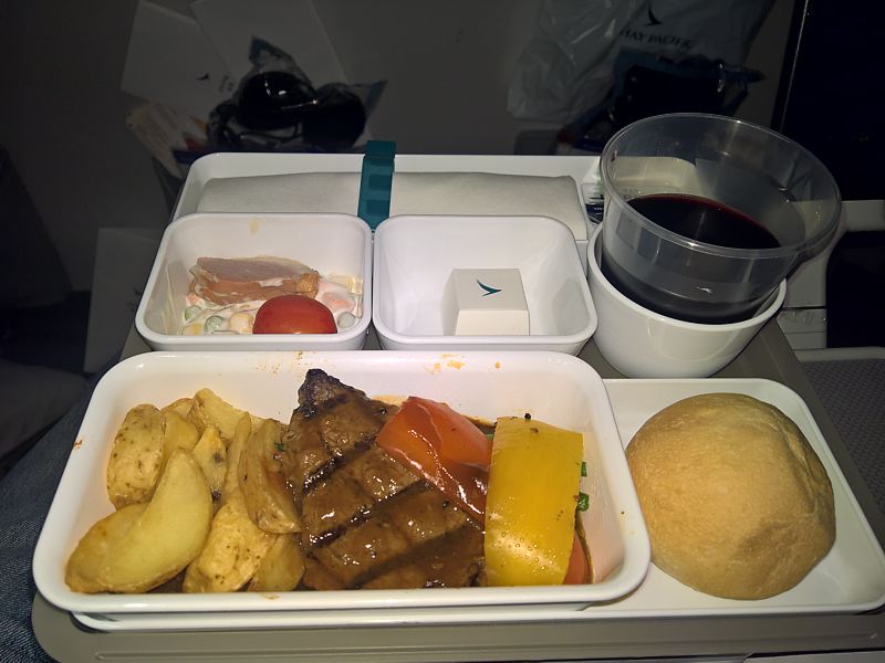 Cathay Pacific Premium Economy inflight meal HKG-SYD Jan 2019