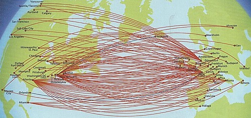 Delta Route Map Transatlantic Jan 2012