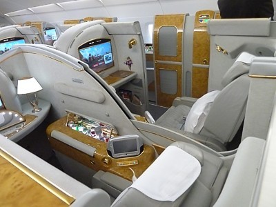 Emirates A380 First Class seat Dec 2011