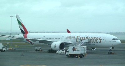 Emirates B777 in Auckland Dec 2011