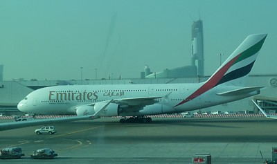 Emirates A380 at Dubai Dec 2011