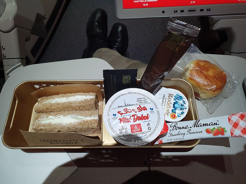 Emirates Airline inflight meal Economy Class DXB-LHR July 2019