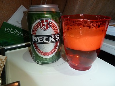 Etihad Becks beer