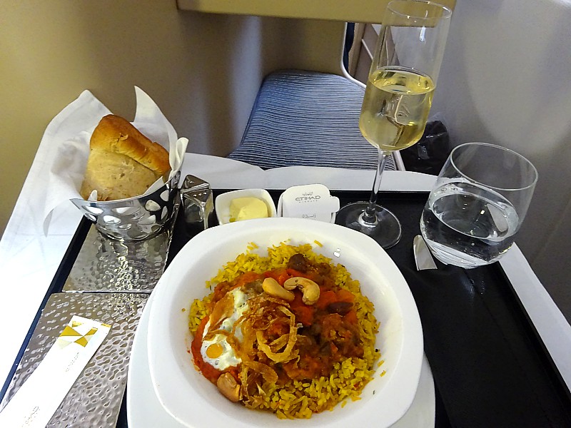 Etihad Airways meal business class inflight food