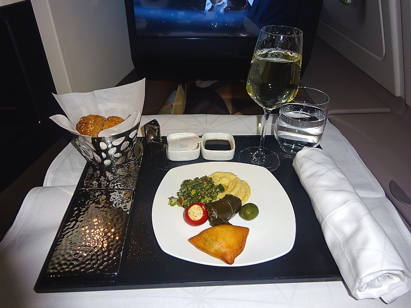 Etihad Airways inflight meals Business Class SYD AUH - Mar 2016