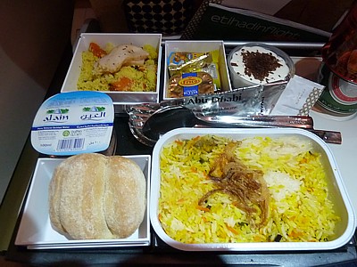 Etihad Airways inflight meals AUH-SYD - July 2012