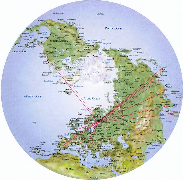 Finnair Routemap Jan 2010