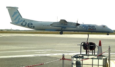 FlyBE Dash 8 at Newquay June 2011