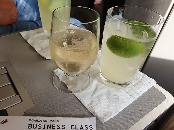 Malaysia Airlines Business Class inflight drinks KUL to Sydney July 2019