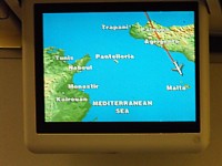 Air Malta Airbus A320 inflight map May 2009