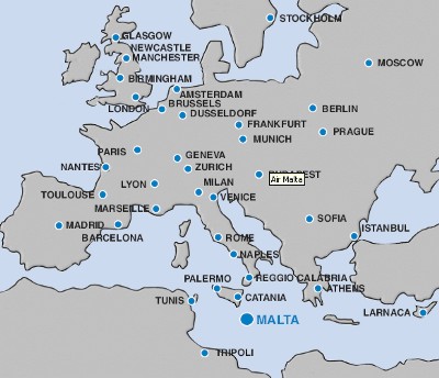 Air Malta Routemap Jan 2010