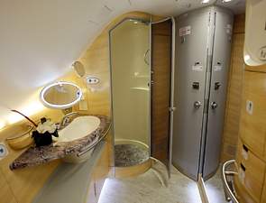 Emirates A380 First Class showers