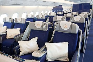 Lufthansa A380 business class cabin