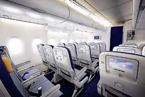 Lufthansa A380 economy class cabin