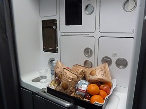 Qantas skybar the economy class snackbar on an Airbus A380 Nov 2011