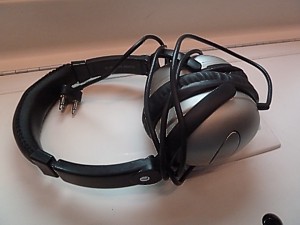 Qantas business class headphones on the Boeing 747 June 2011