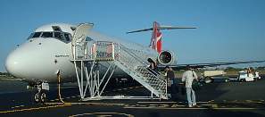 Qantas 717 at Mackay Oct 2003 - This plane suffered engine failure at startup due to a poorly filled airbottle.