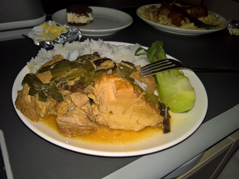 Qantas inflight meal Business Class SYD - HKG Dec 2018