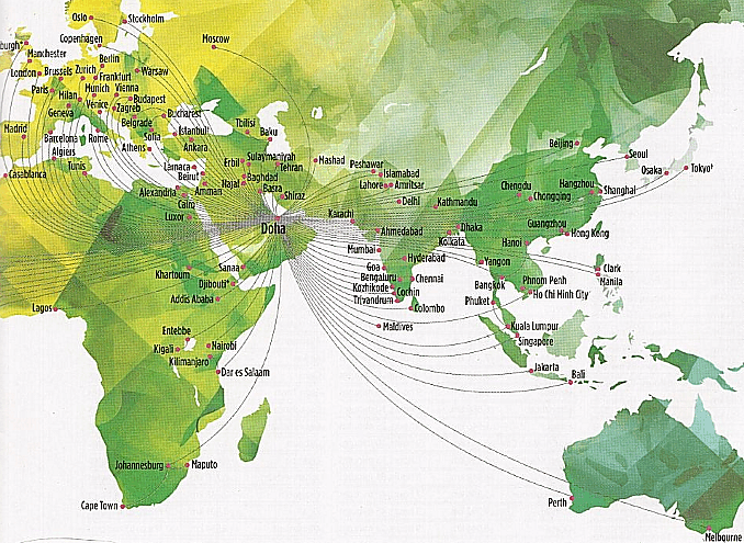 Qatar Airways Flight Map - Map Of Farmland Cave