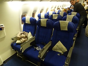 British Airways Boeing 777 Economy Class World Traveller bulkhead seat 30K