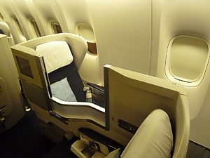 British Airways Boeing 777 Business Class seat 12K