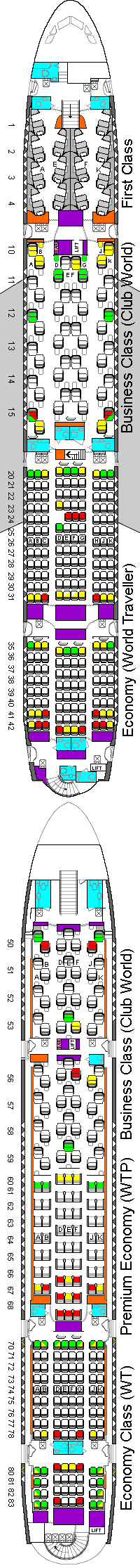 British Airways A380 seating plan