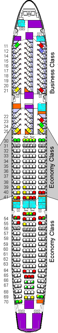 Cathay Pacific A330 seating plan