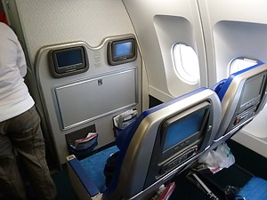 Cathay Pacific A340 Economy Class bulkhead seat 30K