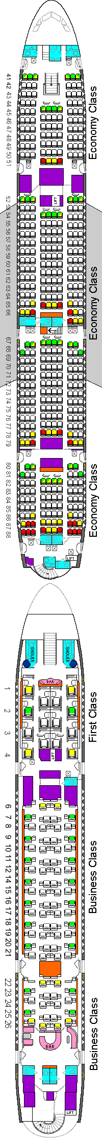 Boeing A380 Seating Chart