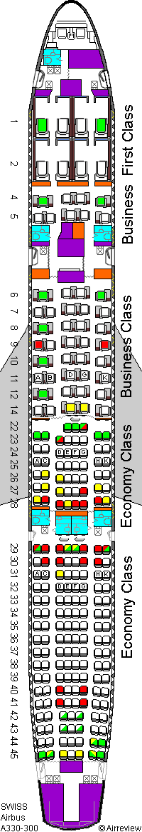 Airbus A330 Seating Chart Swiss Air