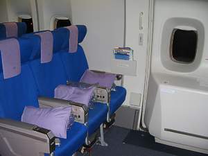 Economy seats on a Singapore Airlines 747