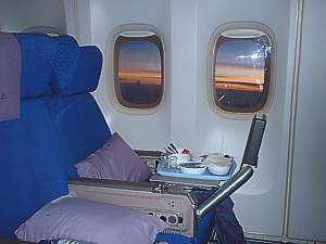 Singapore Airlines 747 Economy seat 31A Bulkhead