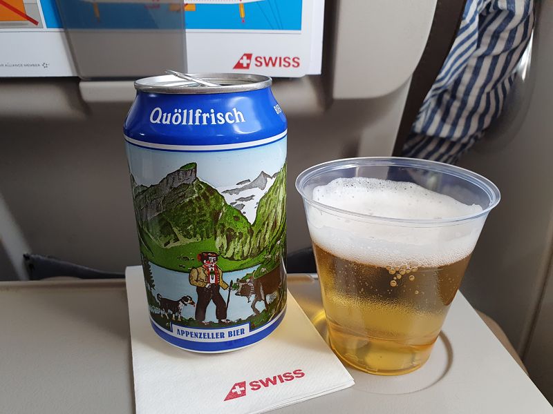 Swiss Air Lines inflight quöllfrisch bier beer June 2019