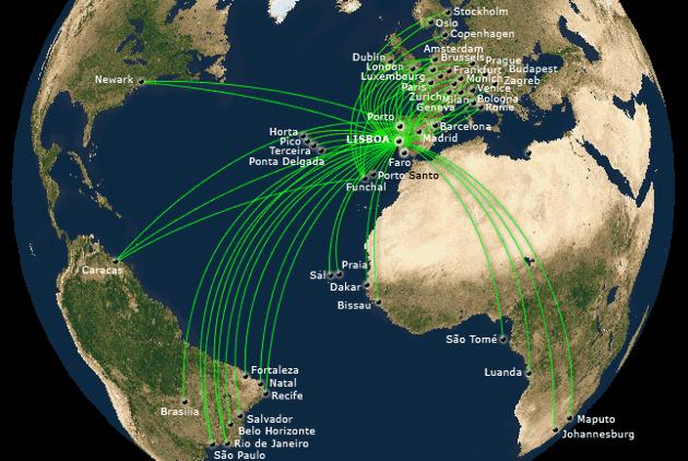 TAP Air PortugalRoutemap Jan 2008