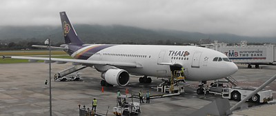Thai Airways Airbus A300 on the stand at at Chaing-Mai July 2010