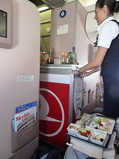 Business Class Turkish Airlines inflight service June 2011